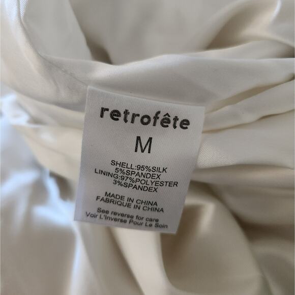 Retrofete Margot Dress White Size Medium Silk Blend Open Back Bridal NWT - Picture 15 of 16